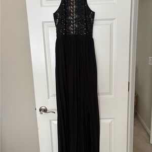 The Clothing Company Elegant Black Lace Maxi Dress